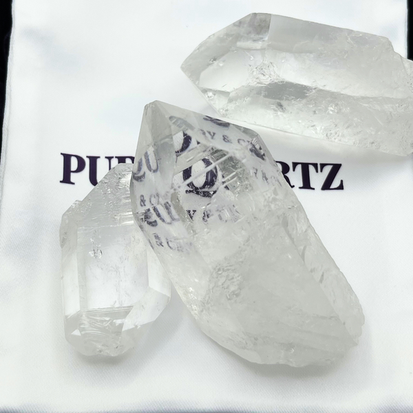 3pc Clear Quartz Faceted Pieces & Points-Faceted Clear Quartz-Pure Quartz-Pure Quartz-1