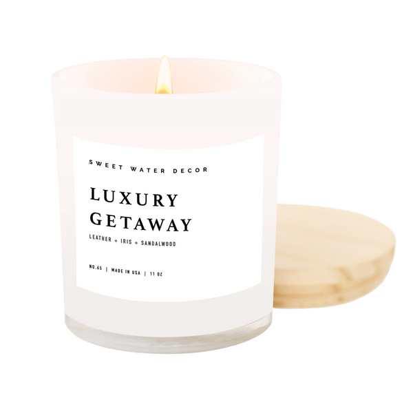 Luxury Getaway Soy Candle - White Jar - 11 oz