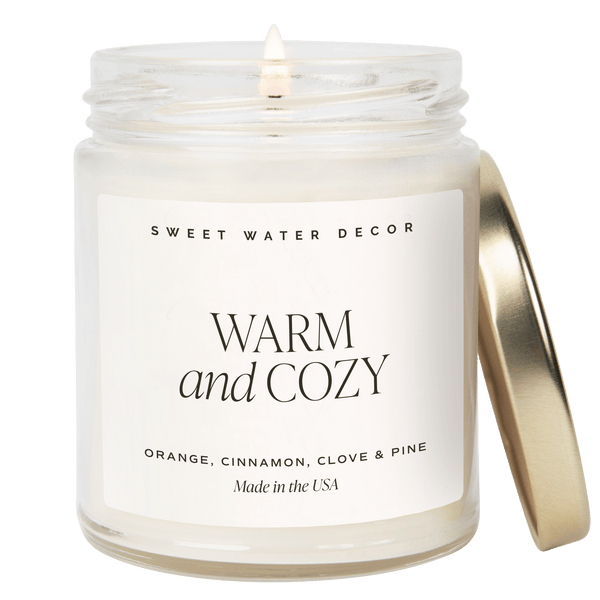 Warm and Cozy Soy Candle - Clear Jar - 9 oz