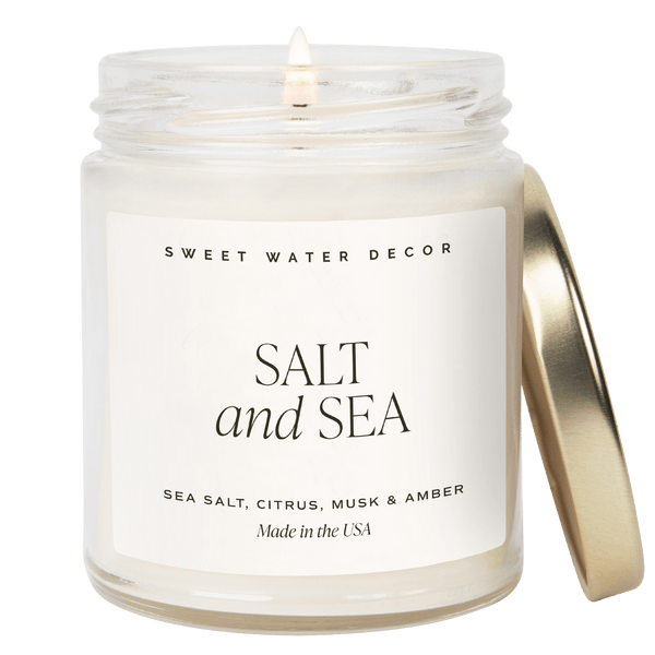 Salt and Sea Soy Candle - Clear Jar - 9 oz