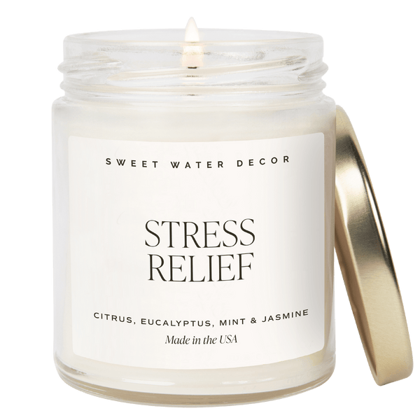 Stress Relief Soy Candle - Clear Jar - 9 oz