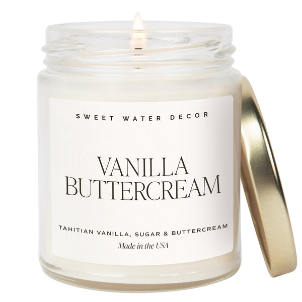 Vanilla Buttercream Soy Candle - Clear Label - 9 oz