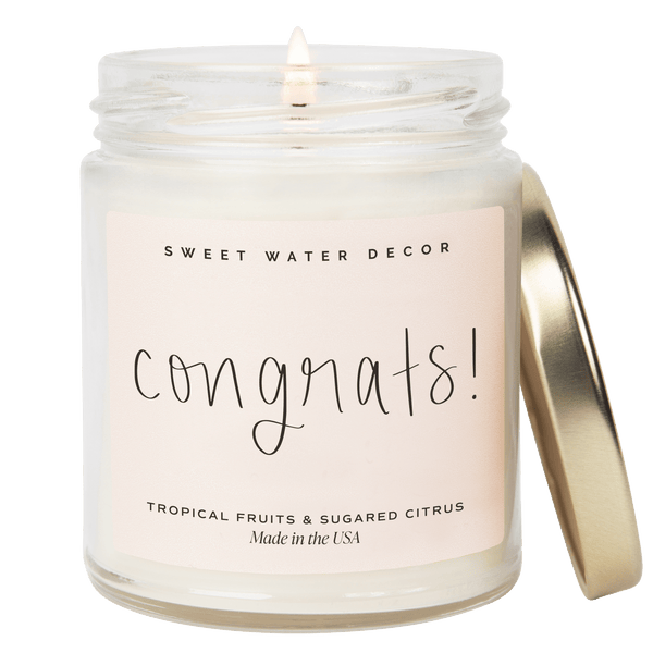 Congrats! Soy Candle - Clear Jar - 9 oz