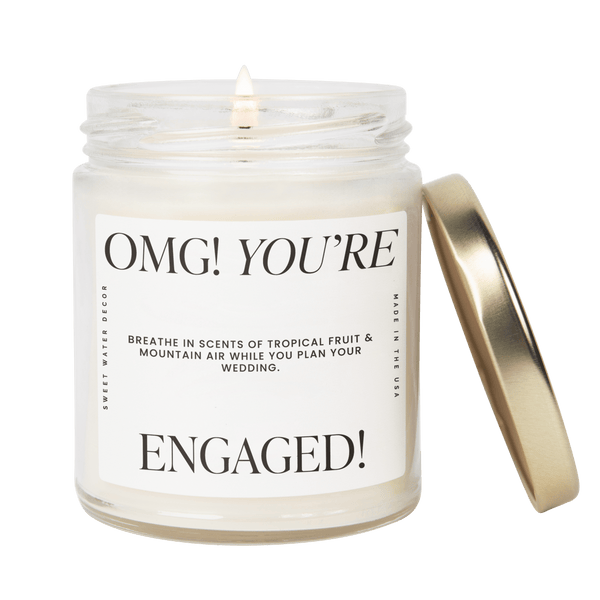 OMG! You're Engaged! Soy Candle - Large Quote Label - 9 oz