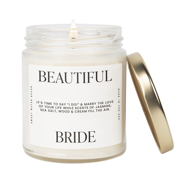 Beautiful Bride Soy Candle - Large Quote Label - 9 oz