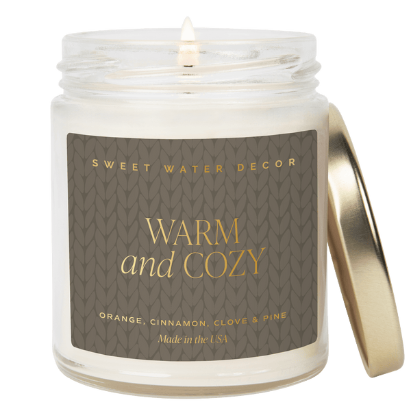 Warm and Cozy Soy Candle - Clear Jar - 9 oz