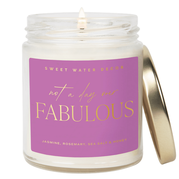 Not A Day Over Fabulous Soy Candle - Clear Jar - 9 oz (Wildflowers and Salt)