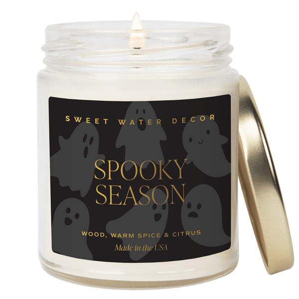 Spooky Season Soy Candle | 9oz. Clear Jar (Cozy Season)