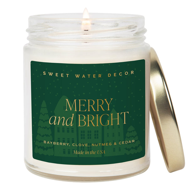 Merry and Bright Soy Candle | 9oz. Clear Jar