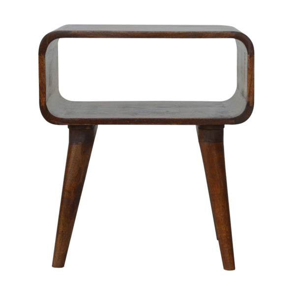 Curved Open Chestnut Nightstand