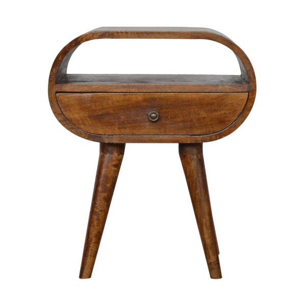 Chestnut Circular Open nightstand