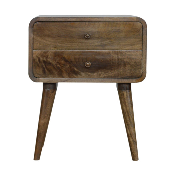 Curved Classic Grey Washed nightstand