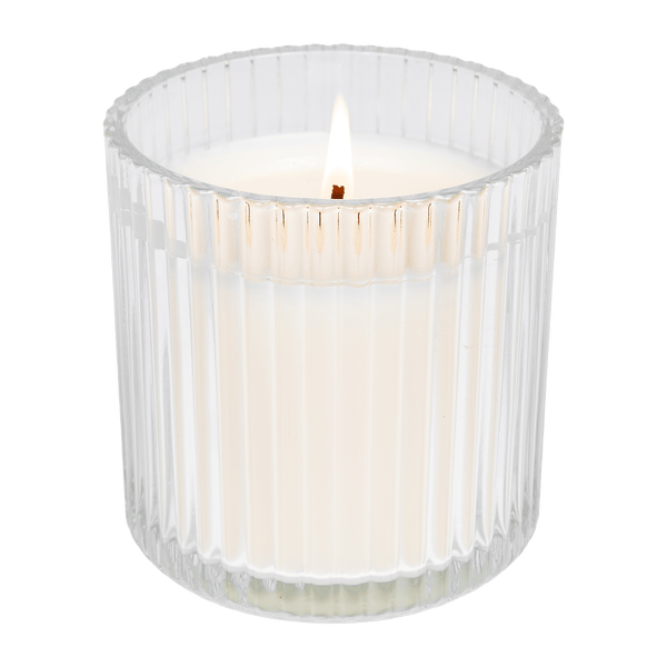 Weekend Fluted Soy Candle - Ribbed Glass Jar - 12 oz