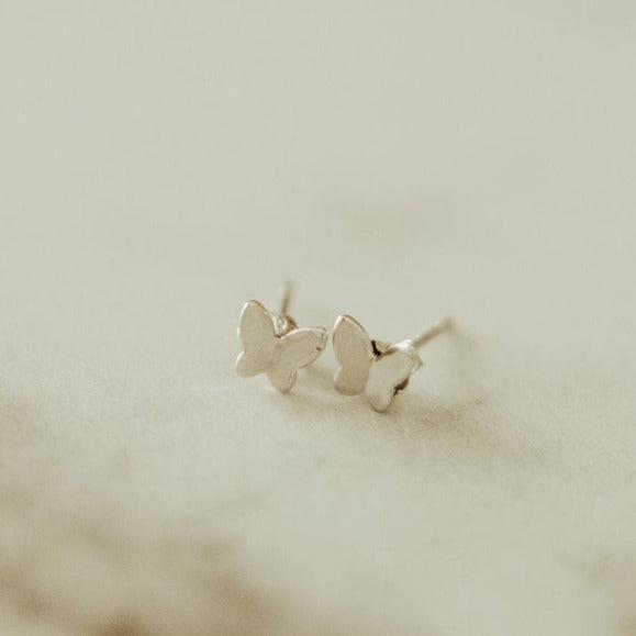 Butterfly Mini Studs-Earrings-Mauve Jewelry Co.-Pure Quartz-3