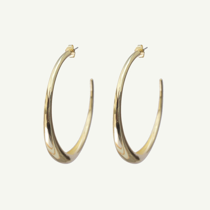 Cleo Hoop Earrings Large-EARRINGS-Rahya Jewelry Design-Pure Quartz-1