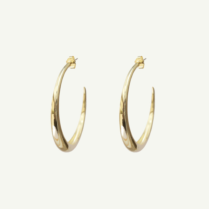 Cleo Hoop Earrings Medium-EARRINGS-Rahya Jewelry Design-Pure Quartz-1