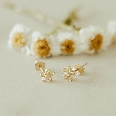 Flower Mini Studs-Earrings-Mauve Jewelry Co.-Pure Quartz-2