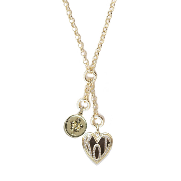 Iris Napoleon Necklace with KOI Heart & Mini St. Charles Pendants-NECKLACES-Rahya Jewelry Design-Pure Quartz-1