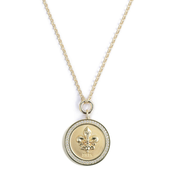 Iris Poydras Necklace with St. Charles Pendant-NECKLACES-Rahya Jewelry Design-Pure Quartz-1