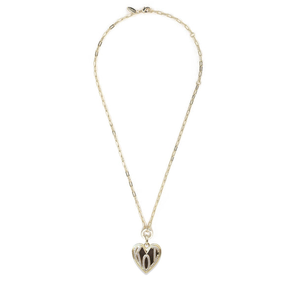 Iris Short Claiborne Necklace with KOI Heart Pendant-NECKLACES-Rahya Jewelry Design-Pure Quartz-1