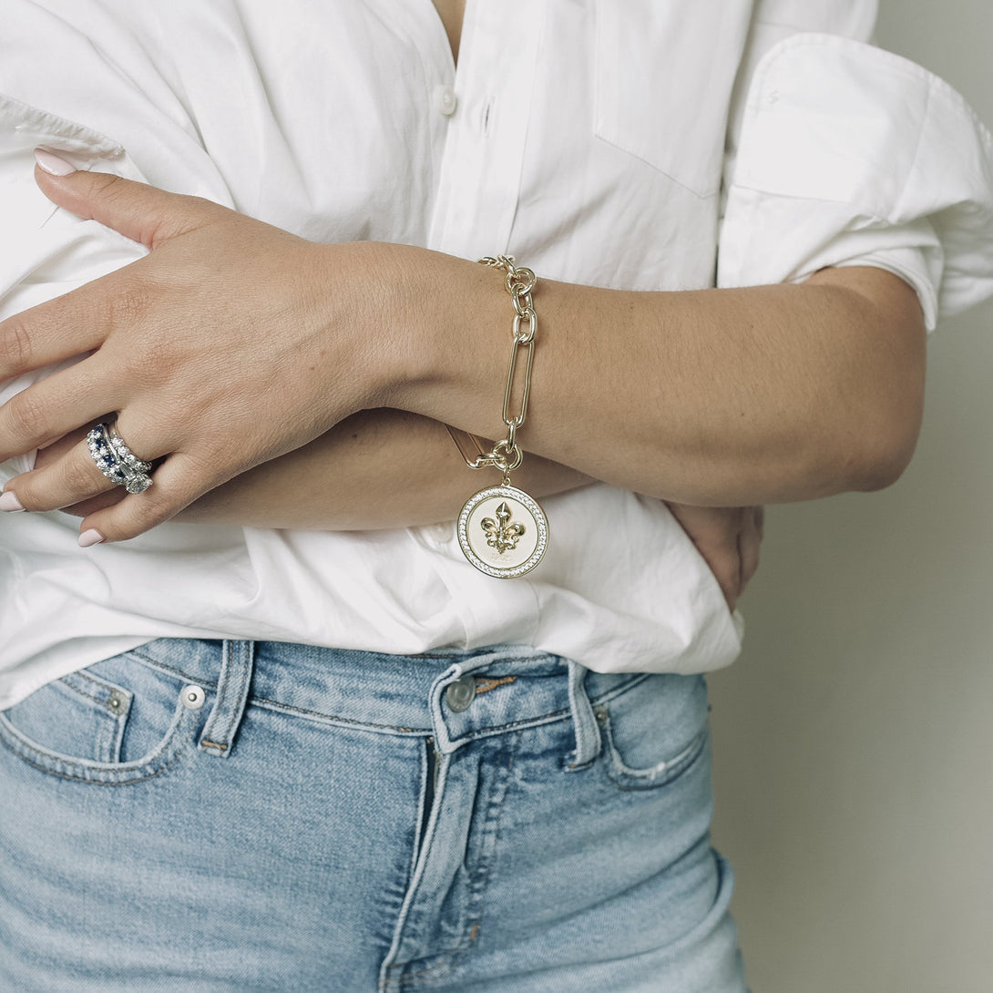 Iris St. Charles Bracelet with St. Charles Pendant-BRACELETS-Rahya Jewelry Design-Pure Quartz-2