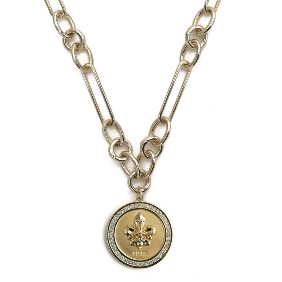 Iris St. Charles Necklace with St. Charles Pendant-NECKLACES-Rahya Jewelry Design-Pure Quartz-4