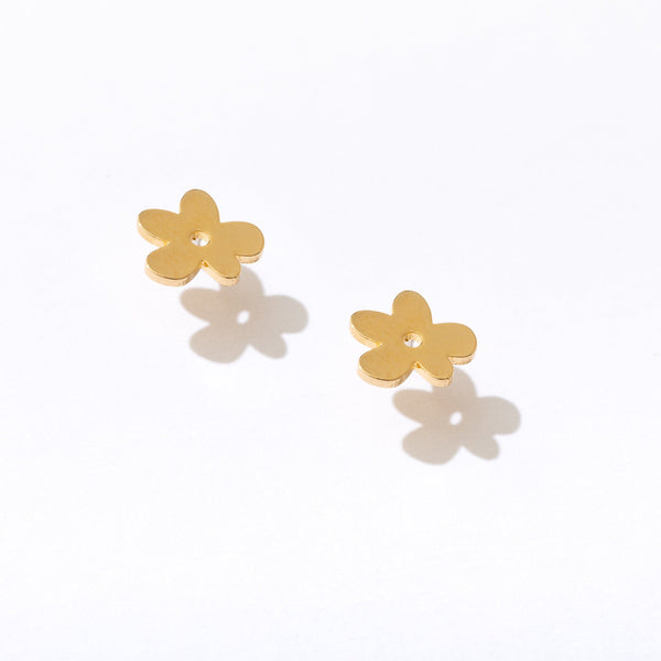 Little Daisy Flower Stud Earrings-Earrings-Larissa Loden-Pure Quartz-1