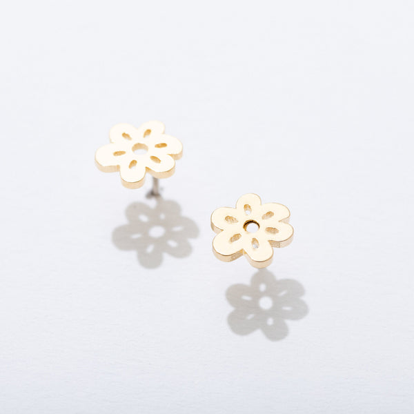 Little Polkadot Flower Stud Earrings-Earrings-Larissa Loden-Pure Quartz-1