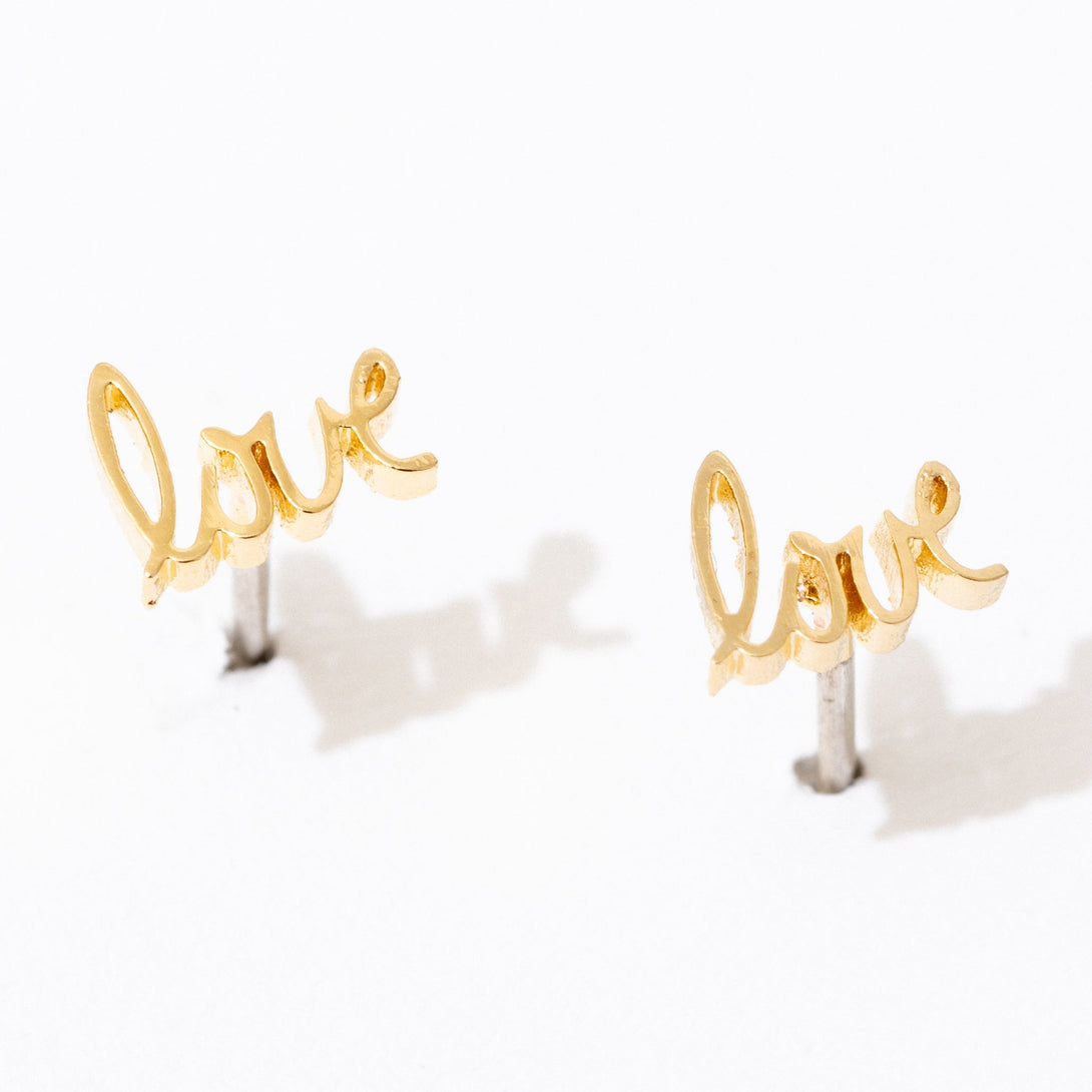 Love Script Studs-Earrings-Larissa Loden-Pure Quartz-1