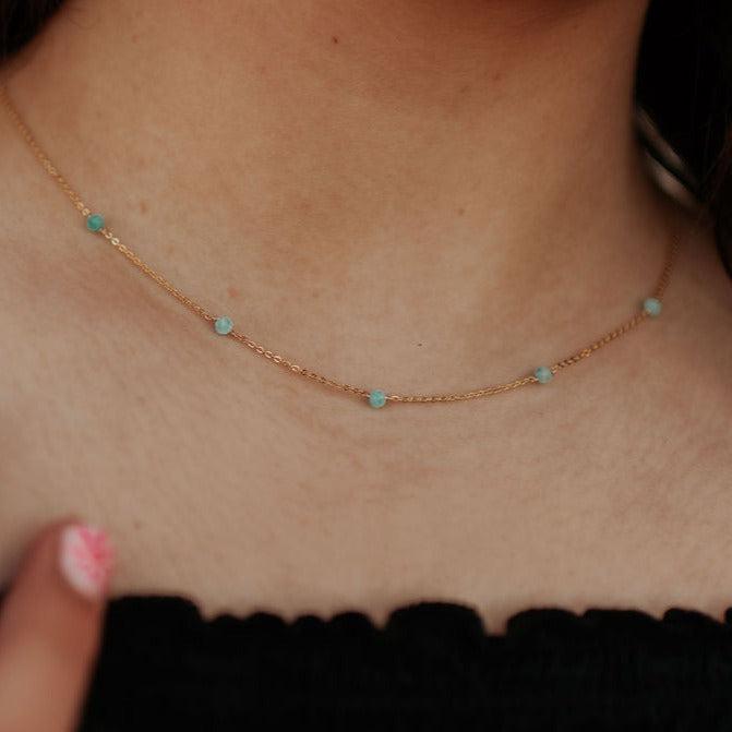 Malibu Necklace in Turquoise-Necklaces-Mauve Jewelry Co.-Pure Quartz-6