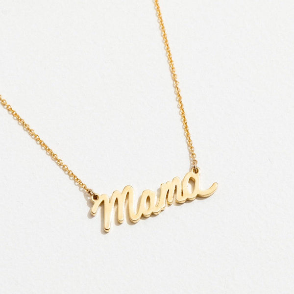 Mama Script Necklace-Necklaces-Larissa Loden-Pure Quartz-1