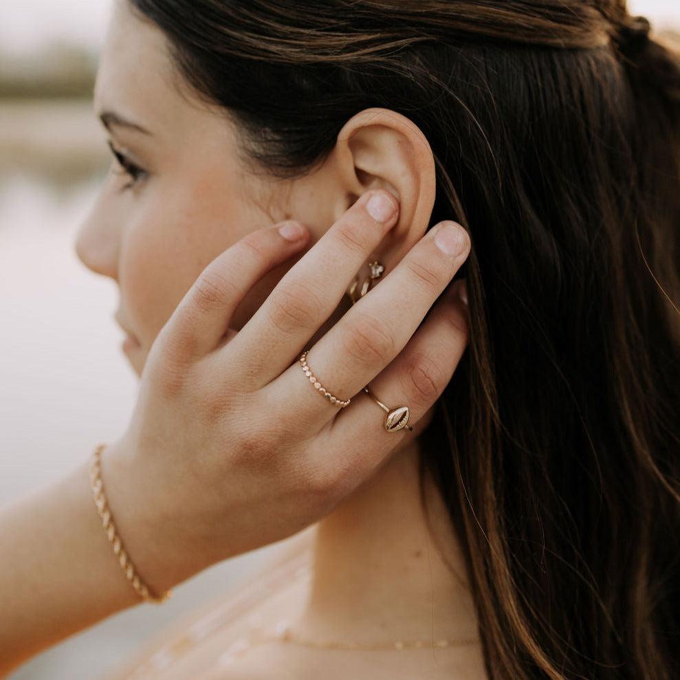 Maui Cowrie Ring-Rings-Mauve Jewelry Co.-Pure Quartz-4