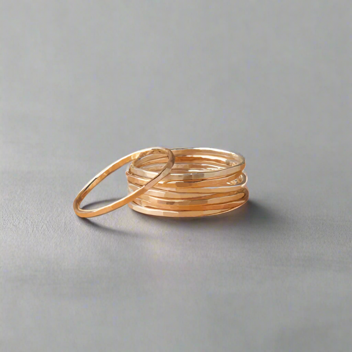 Micah Gold Filled Stacking Ring-Rings-Mauve Jewelry Co.-Pure Quartz-6