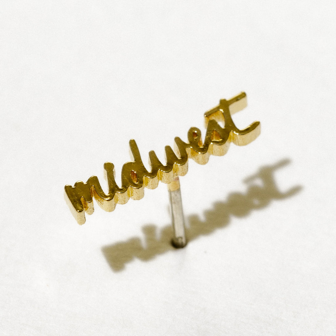 Midwest Script Studs-Earrings-Larissa Loden-Pure Quartz-3