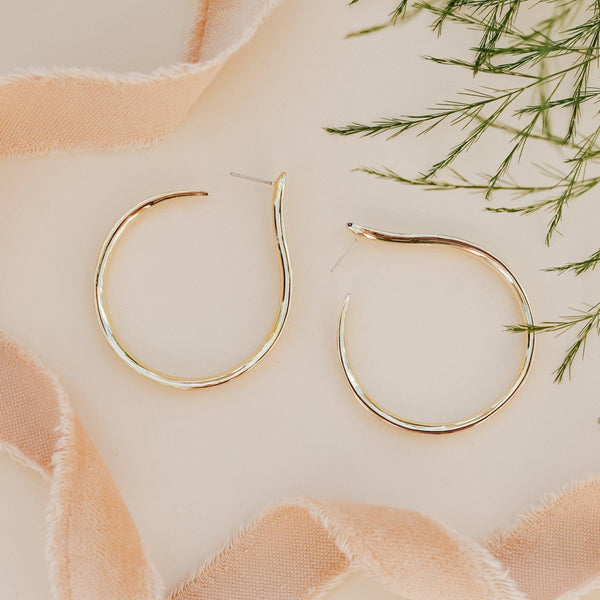 Musa Hoop Earrings Large-EARRINGS-Rahya Jewelry Design-Pure Quartz-1