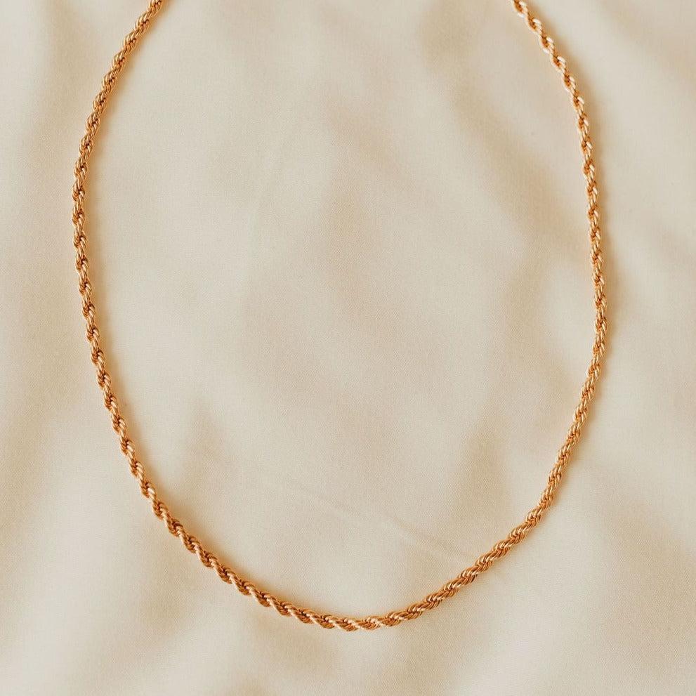 Naomi Gold Filled Rope Necklace-Necklaces-Mauve Jewelry Co.-Pure Quartz-3