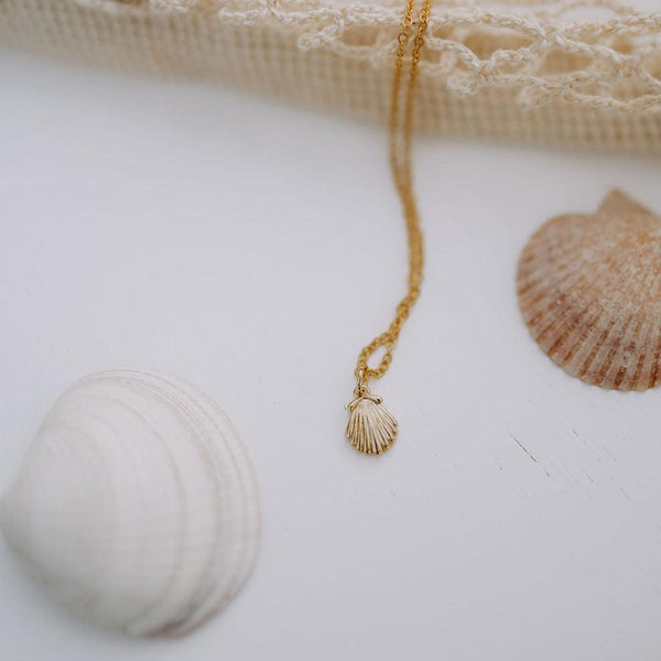 Sea Shell Necklace-Necklaces-Mauve Jewelry Co.-Pure Quartz-1