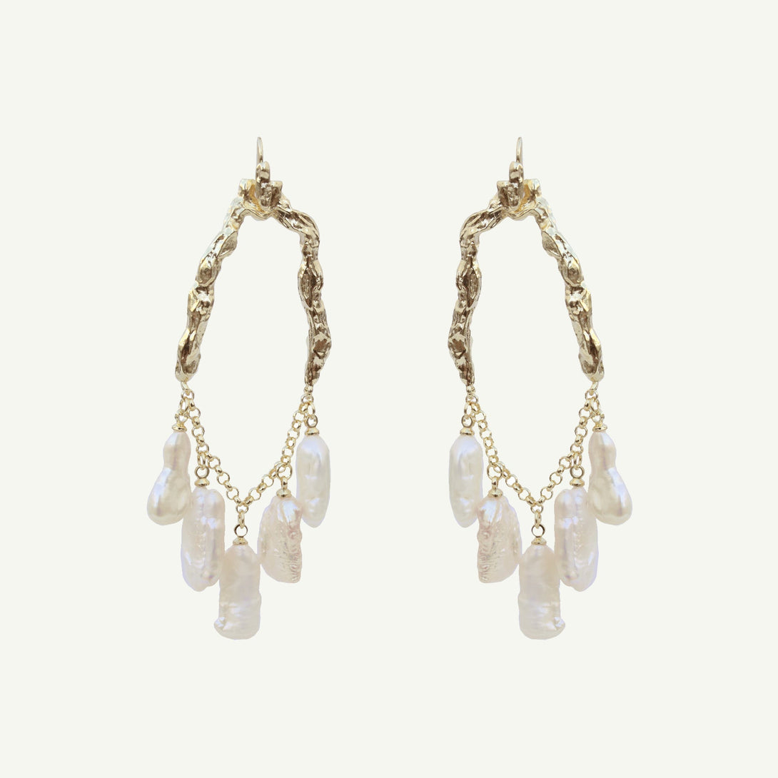 Selene Pearl Earrings Large-EARRINGS-Rahya Jewelry Design-Pure Quartz-1