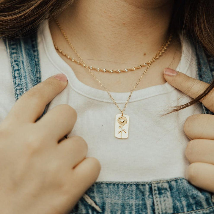 Sunflower Necklace-Necklaces-Mauve Jewelry Co.-Pure Quartz-3